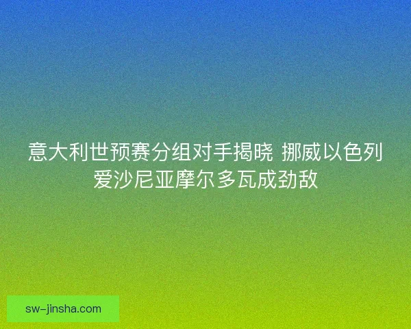 意大利世预赛分组对手揭晓 挪威以色列爱沙尼亚摩尔多瓦成劲敌